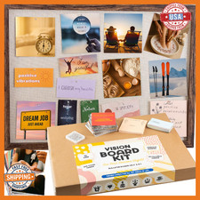 ZEDORA Vision Board Kit - Cork Board 15.3x11 with 235 Pictures 50 Pins