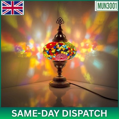 Türkische marokkanische Handarbeit Mosaik Glas Tischlampe bunt Tiffany Schreibtischlampe