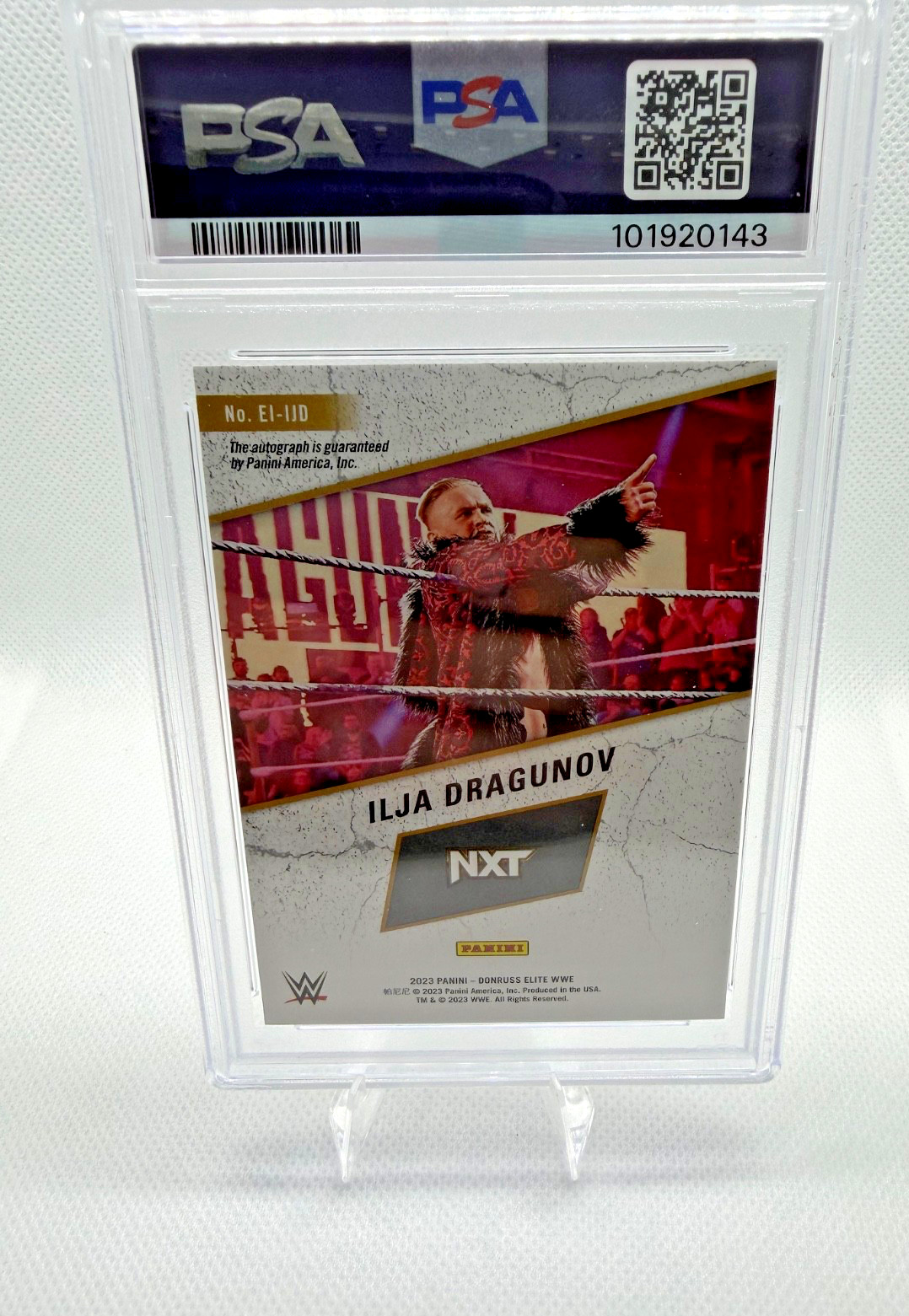 2023 Panini Elite - WWE Elite Impressions Ilja Dragunov #EI-IJD Auto - PSA 9! view 2