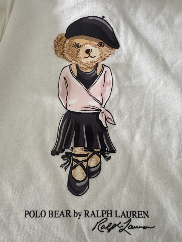 NWT Polo Ralph Lauren French Bear White Tee 24 Months Girls