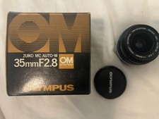 Olympus OM-System Auto-W 35mm f/2.8 MF Prime Lens OM Mount W Box Case