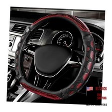 Car Steering Wheel Cover, 15 Inch Anti-Slip Steering Wheel Cover Protector Red