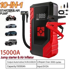 Portable Car Jump Starter   250PSI Air Compressor, 14.8V Jump Starter  18000mAh