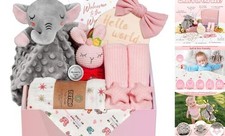 Newborn Baby Girl Gift, 9 Pcs Baby Gifts for Girls Newborn Essentials, New Pink