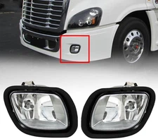 LEAVAN Front Fog Light Lamp Assembly Fit for Freightliner Cascadia Clear 