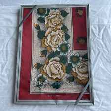 Ladies 32 In Scarf Made In Italy Floral Yellow White Rose