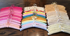 Vintage Bundled Lot of 46 Cushioned Padded Hangers Multi Colors