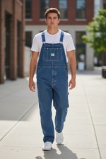 Liberty Overalls Men's 44x30 Blue Farmer Bibs Work Wear Carpenter Denim Cotton