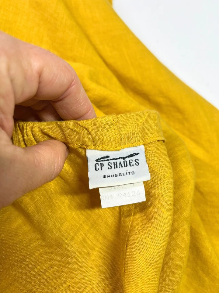 Maxi Falda CP Tonos Talla M Amarilla Corte Sesgado Bolsillos Pull-On Foto 2 de 4
