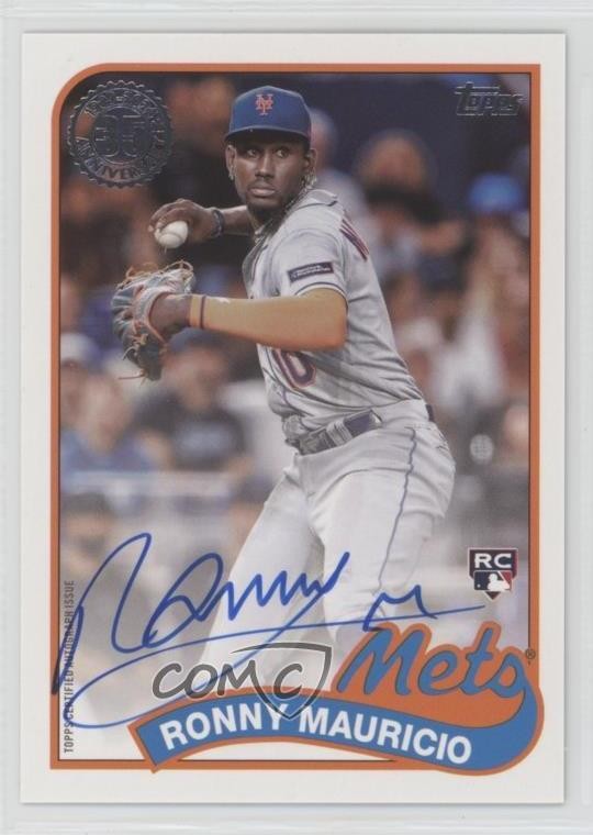 2024 Update 1989 Topps Baseball Ronny Mauricio #89BA2-RM Rookie Auto RC