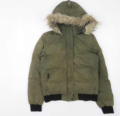 DLX Damen grüne gefütterte Jacke Größe 10