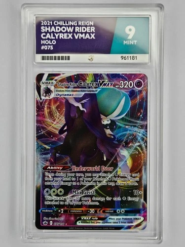 Pokemon Chilling Reign 075/198 Shadow Rider Calyrex Vmax UR Ace Grade 9