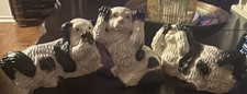 English Springer Spaniel Ceramic Figurine Set of 3 Collectible Dog Decor