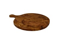 Pizzabrett Mit Griff Aus Olivenholz, Ca. 30 Cm, Schneidebrett