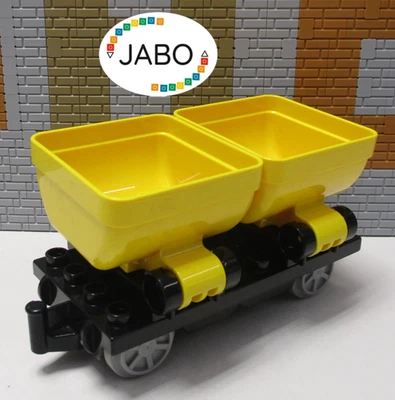 E12/23) Lego Duplo Wagon / Remorque Kipplore Wagon en vrac Train Train - Photo 1/2