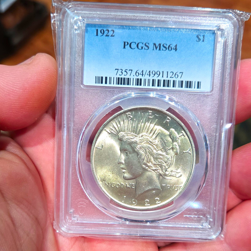 1922 Peace Dollar $1 PCGS MS64 Philadelphia Mint Silver Business Strike