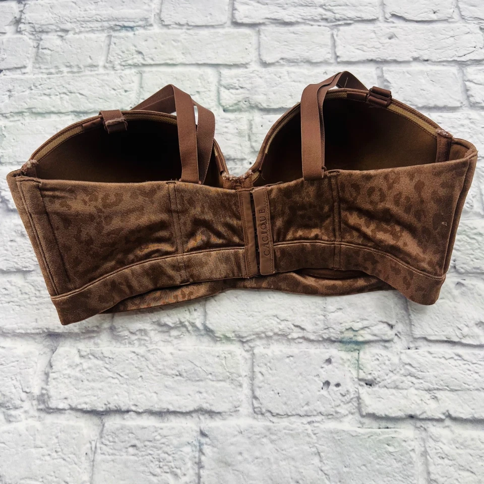 Cacique 40DDD Taupe Leopard Print Comfort Bliss Full Coverage Convertible Strap - Image 2 of 4