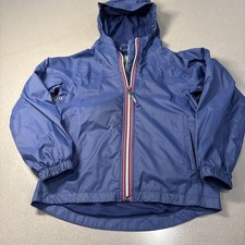 LL Bean Boys Size 8 Hooded Navy Blue Long Sleeve Windbreaker Jacket
