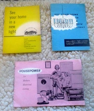 Vintage lot (3) different 1962 PG&E Home Lighting and Housepower Brochures