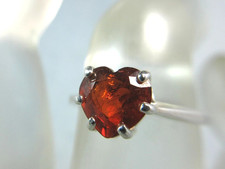 SPESSARTITE GARNET Loving Orangish-red Heart 925 Sterling Silver Ring SIZED FREE