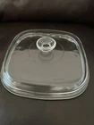 Vintage Corning Ware Pyrex A-12-C Square Glass Domed Replacement Lid Clear