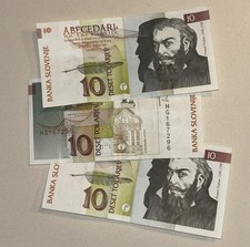 3 x Geldschein Banknote Slowenien 10 Tolarjev 1992