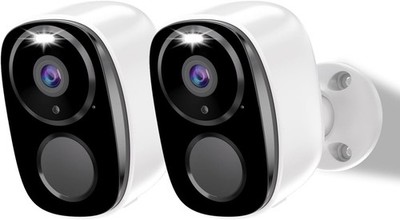2pcs Battery Powered Camera 1080P Wireless WiFi Security Camera System