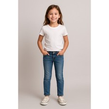 ZARA Girls Skinny Jeans Blue Adjustable Waist Stretch Denim Size 10 140 cm 