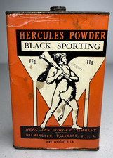 Vintage Hercules Powder Black Sporting 1 lb. FFg. Tin Wilmington Del USA Empty