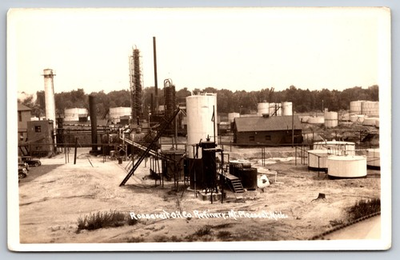 #ad Roosevelt Oil Co. Refinery Mount Pleasant Michigan MI c1930 Real Photo RPPC $19.95