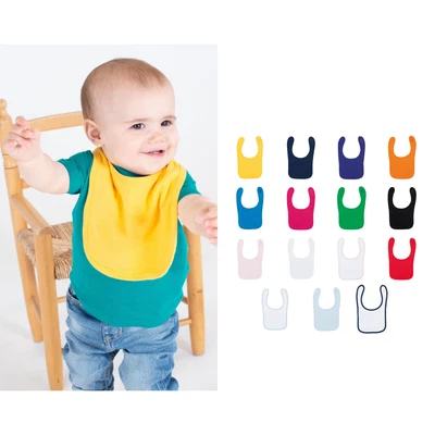 LARKWOOD Baby Uni Kontrast Lätzchen LW082 - Lerchenholz Kleinkind Baumwolle Doppelstoff Kinderbekleidung