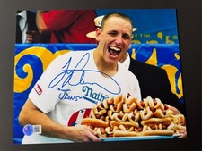 Joey Chestnut Rare! autographed signed Nathan's Hot Dog photo Beckett BAS coa