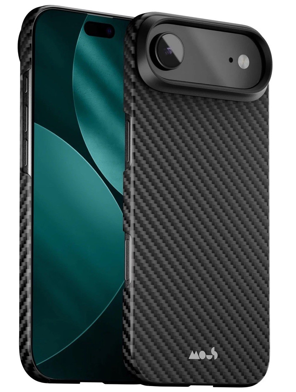 Mous Magnetic Phone Cover for iPhone 17 Air - Carbon Fibre - Super Thin Black
