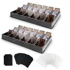 2-Pack Card Sorting Tray with 18 Compartments Each Trading Cards Organizer for 