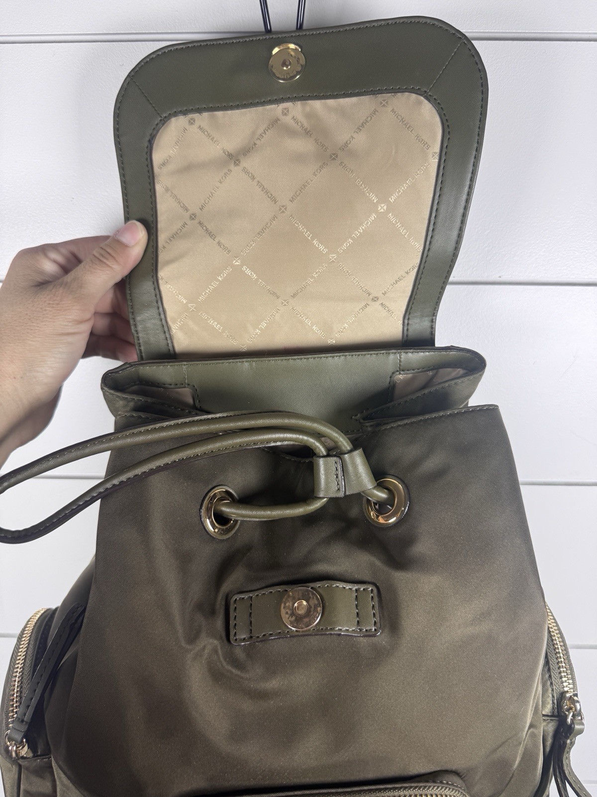 Michael Kors  Abbey Cargo Drawstring Backpack Bag… - image 11