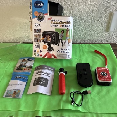 VTech KidiZoom Creator Cam Kids Camera Open Box W/ Charger Backdrop
