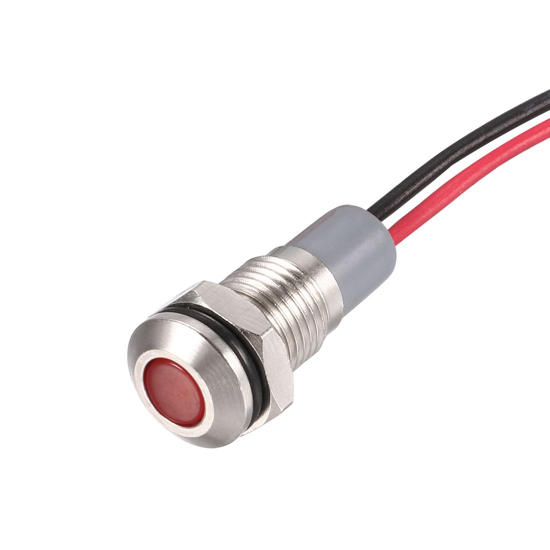 Signal Indicator Light AC/DC 12V-24V 8mm Red LED Metal Shell 5PC
