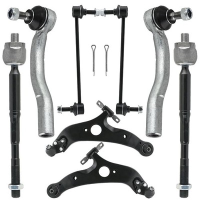 Front Lwr Control Arms Ball Joints Tie Rods Sway Links 2004-10 Toyota Sienna 8pc
