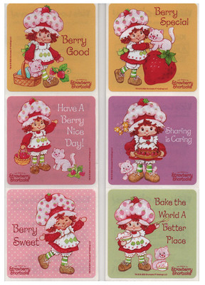 25 Strawberry Shortcake Classic Stickers, 2.5'' x 2.5'' each, Party Favors