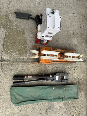 Burndy EPP10 Hydraulic Pump Model C, 10000 PSI And Cable Running Board
