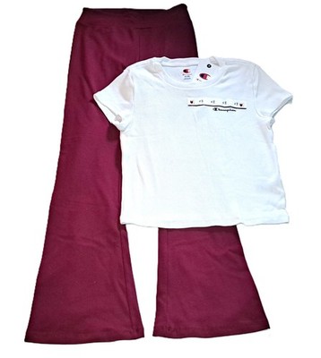Girls CHAMPION white t shirt CAT & JACK burgundy pants 14 16 NWT XL leggings set