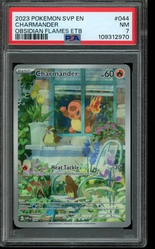 PSA 7 NM Pokemon Charmander Obsidian Flames Promo Holo SVP044