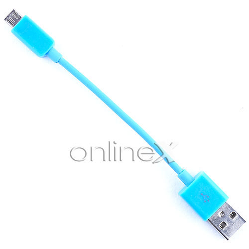 Cable Micro USB a USB 10cm Universal para Carga y Transferencia CELESTE a0829 - Imagen 2 de 3