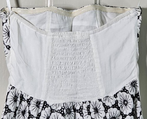 NWT Sugar Lips Dress Women's Size XS White Black Floral Embroidered Strapless - Picture 10 of 22