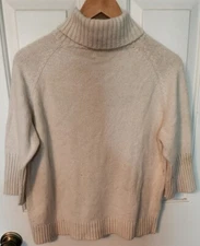 VINTAGE WHITE STAG SWEATER SIZE XL CREAM TURTLENECK PULLOVER SILK ANGORA CLASSIC