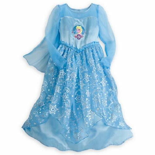 Frozen Elsa Nightgown Costume Youth Size 4 NWT 2014 DISNEY STORE ORIGINAL - Afbeelding 1 van 8