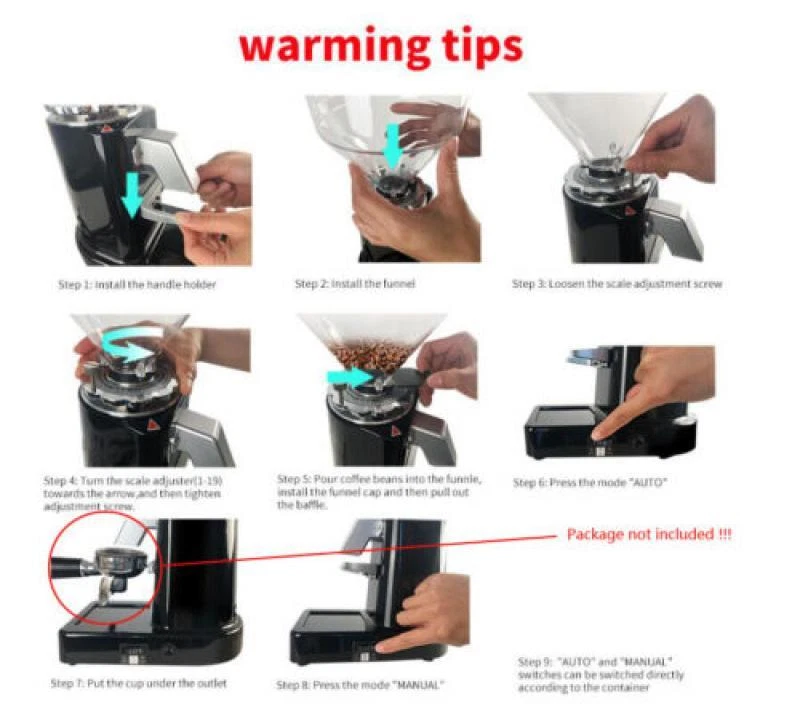 1L 250W Home Commercial Electric Coffee Bean Grinder Grind Burr Milling Espresso - Image 2 of 4