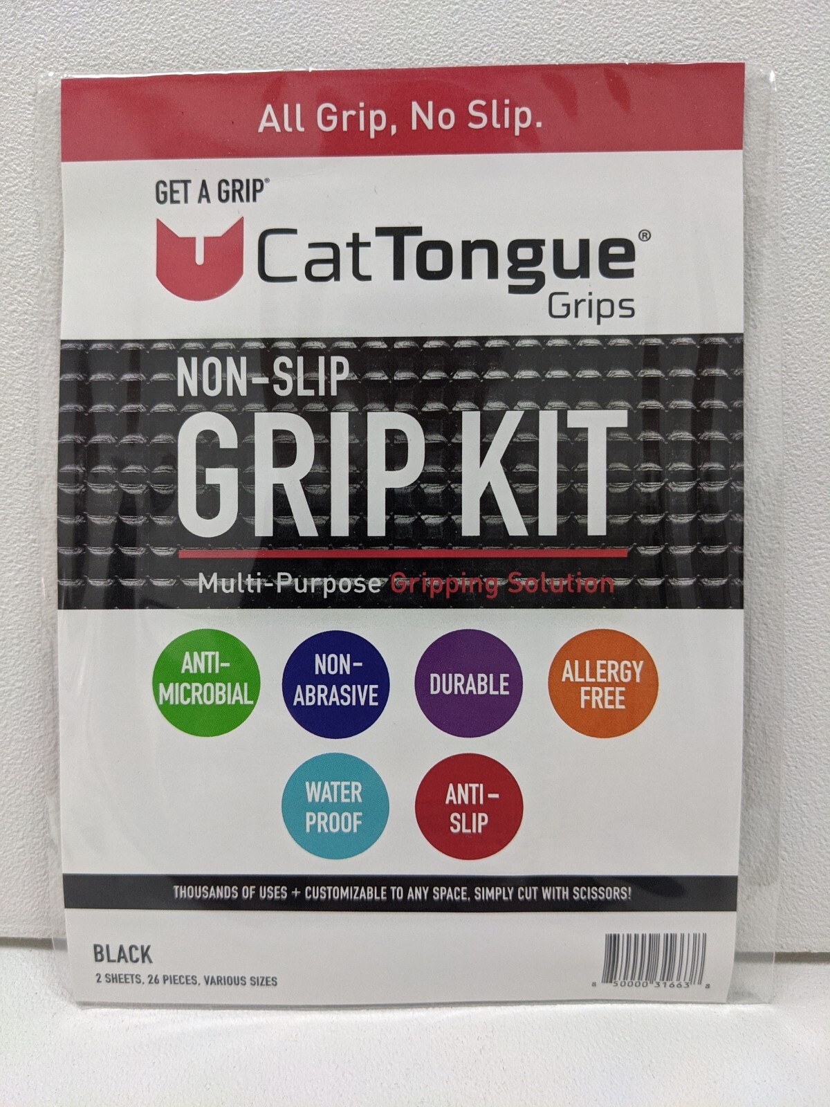 NonAbrasive Grip Kit by CatTongue Grips, 26 pcs Waterproof NonSlip