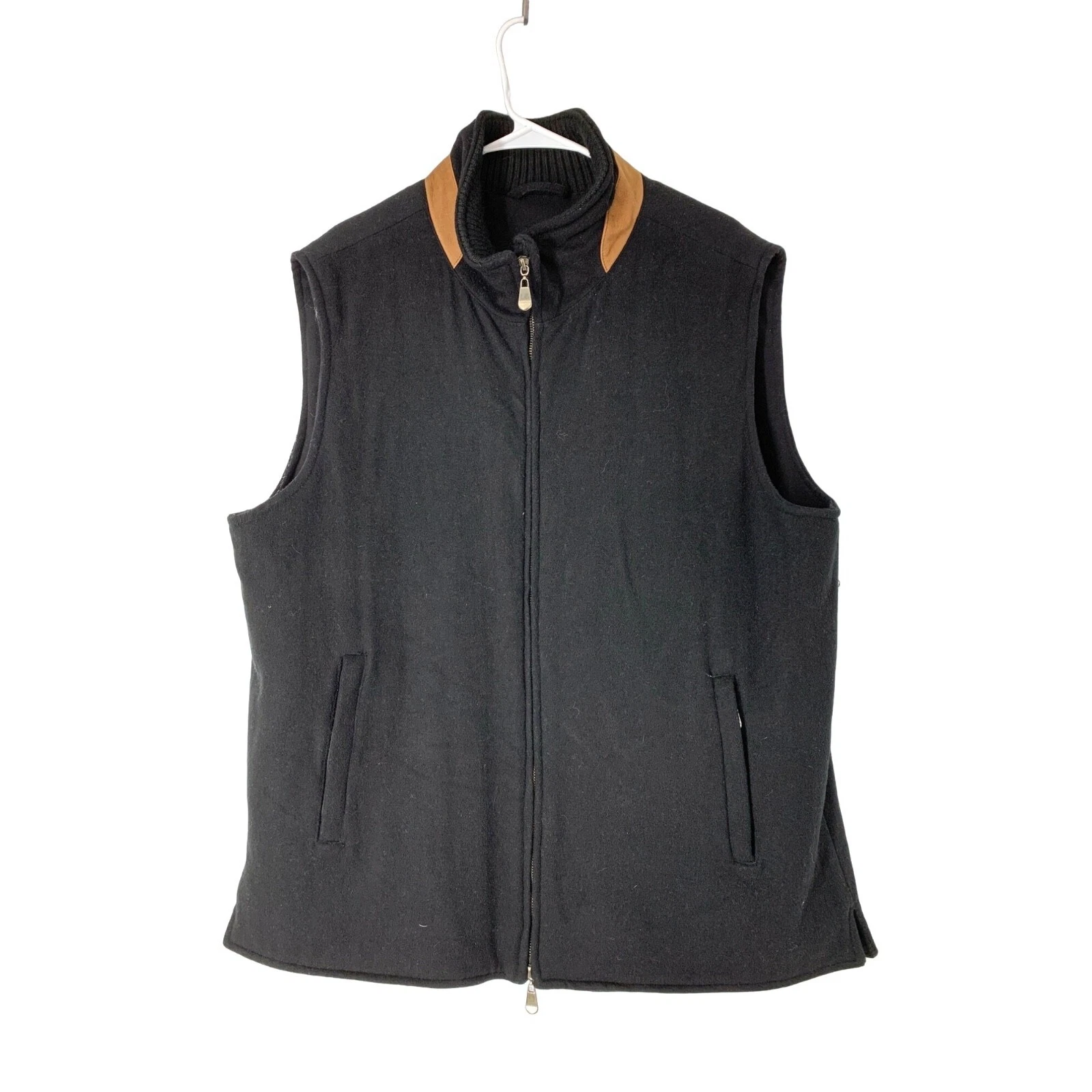 Mens T Harris London Black Fleece Wool Vest Winter Outdoors Sz XXL 5353 Zip