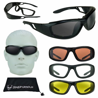 Wind Resistant Motorcycle Riding Sunglasses Removable Foam Wont Touch  Eyelashes